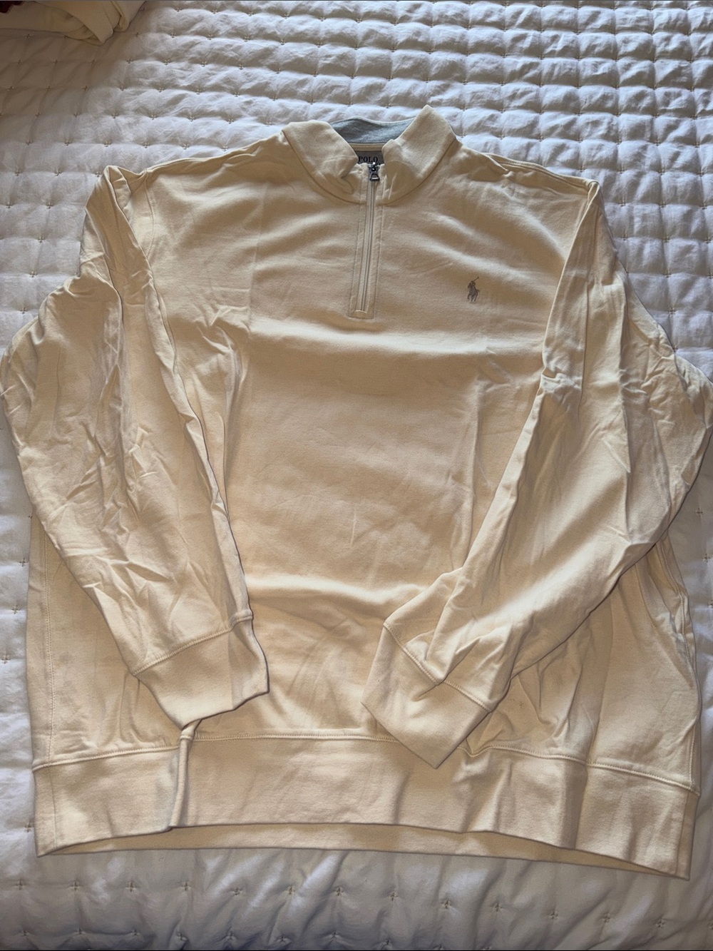 Polo by Ralph Lauren Men’s Off-White Half-Zip Sweater